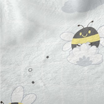 Gray Plaid With Cute Bees Minky