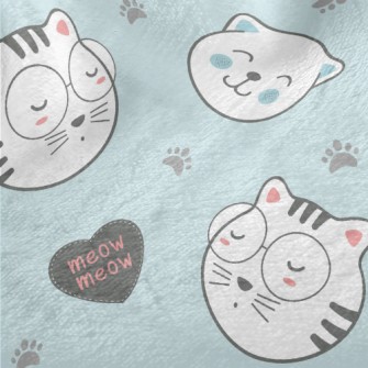 Cute Cats In Different Shapes Minky