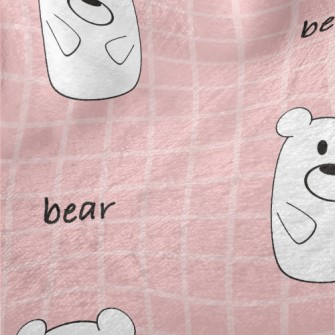 Pink And Cute White Bear And P Minky