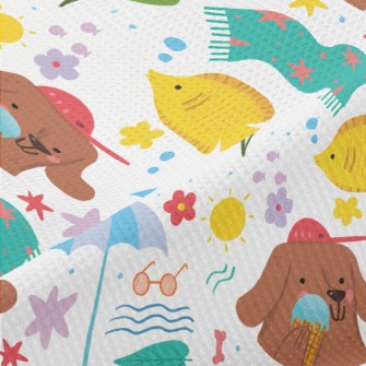 Dog Holding Ice Cream Piqué