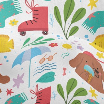 Dog Holding Ice Cream Lightweight Performance Linen