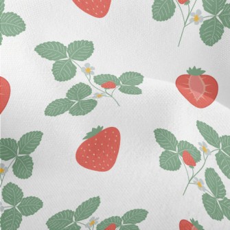 Plants Bearing Fresh Strawberr Lightweight Performance Linen
