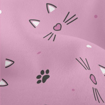 Cute Loving Cat Face Lightweight Performance Linen