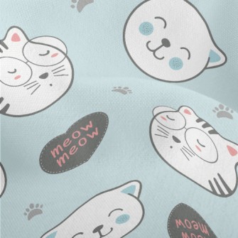 Cute Cats In Different Shapes Lightweight Performance Linen