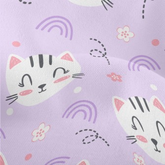 Happy Cute Smiling Cat Lightweight Performance Linen