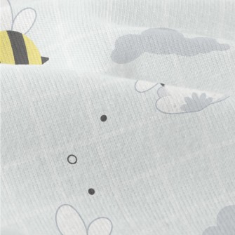 Gray Plaid With Cute Bees Modern Jersey