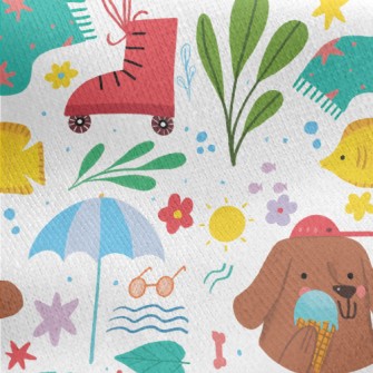 Dog Holding Ice Cream Jersey Backed Fleece