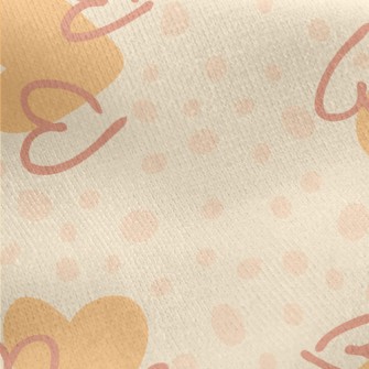 Orange Pink Hearts And Irregul Jersey Backed Fleece
