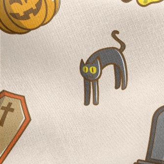 Cute Halloween Items Jersey Backed Fleece