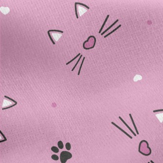 Cute Loving Cat Face Jersey Backed Fleece