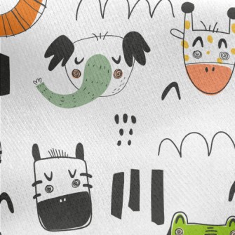 Simple Sleeping Animals Jersey Backed Fleece