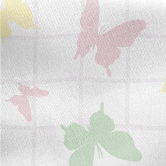 Color Silhouette Of Butterfly Jersey Backed Fleece