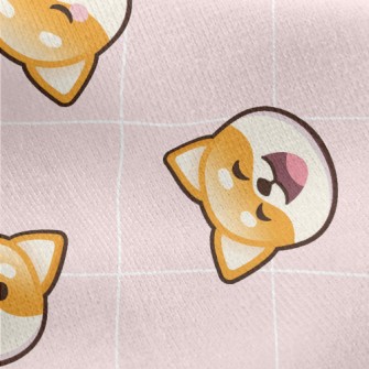 Cute Shiba Inu Jersey Backed Fleece