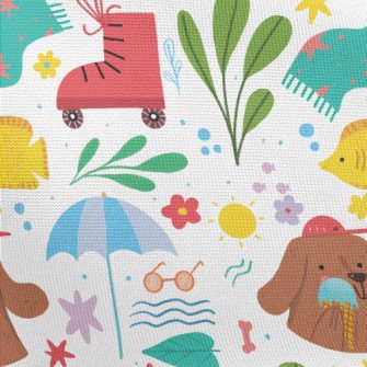 Dog Holding Ice Cream Pongee