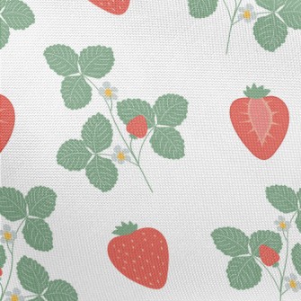 Plants Bearing Fresh Strawberr Pongee