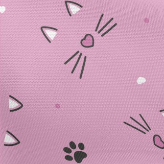 Cute Loving Cat Face Pongee