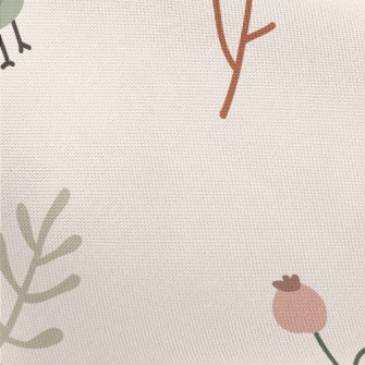 Simple Hand Drawn Birds And Fl Pongee