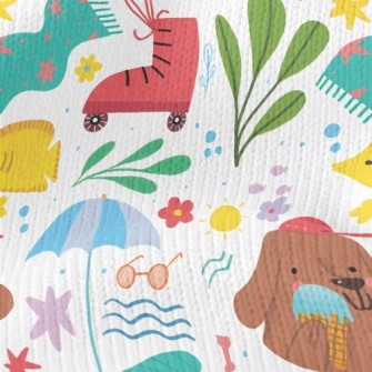 Dog Holding Ice Cream Stretch Jersey