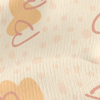 Orange Pink Hearts And Irregul Stretch Jersey