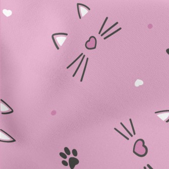 Cute Loving Cat Face Lightweight Cotton Poplin