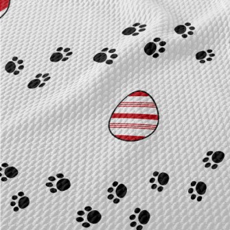 Footprints And Easter Eggs Birdseye Piqué