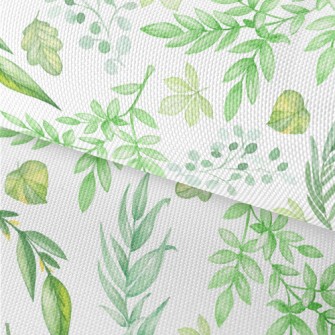 Hand Drawn Green Leaves Waterproof Oxford