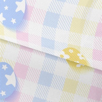 Cute Easter Eggs And Plaid Waterproof Oxford