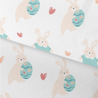 Happy Bunny Holding Easter Egg Waterproof Oxford