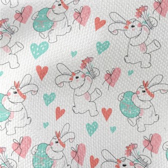 Cute Bunny Celebrating Easter Waterproof Canvas