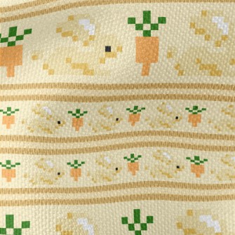 Pixel Rabbit And Carrot Waterproof Canvas