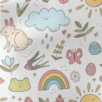 Spring Easter Doodles Waterproof Canvas