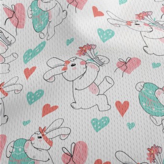 Cute Bunny Celebrating Easter Athletic Mesh Flat Back