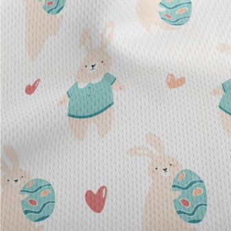 Happy Bunny Holding Easter Egg Athletic Mesh Flat Back