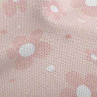 Hand Drawn Pink Flowers Athletic Mesh Flat Back