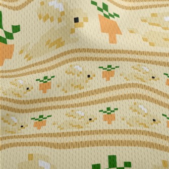 Pixel Rabbit And Carrot Athletic Mesh Flat Back