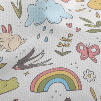 Spring Easter Doodles Athletic Mesh Flat Back