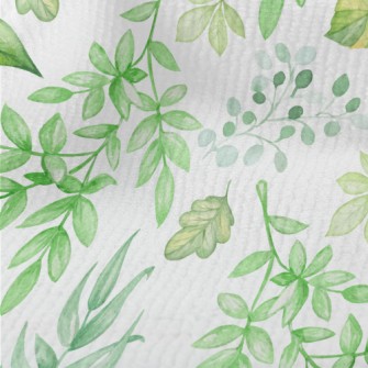Hand Drawn Green Leaves Terry