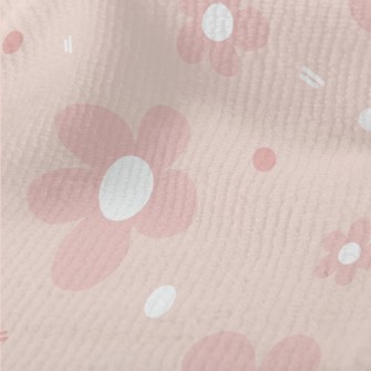 Hand Drawn Pink Flowers Terry