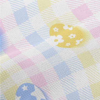 Cute Easter Eggs And Plaid Performance Linen