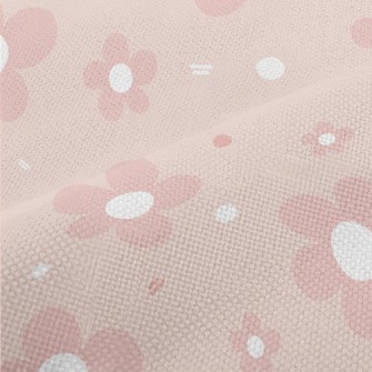 Hand Drawn Pink Flowers Performance Linen