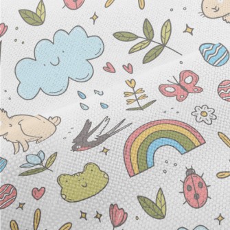 Spring Easter Doodles Performance Linen