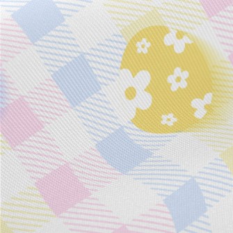 Cute Easter Eggs And Plaid Twill