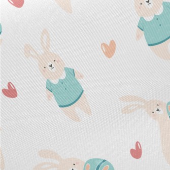 Happy Bunny Holding Easter Egg Twill