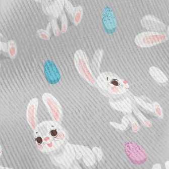 Happy Cartoon White Rabbit Standard Corduroy