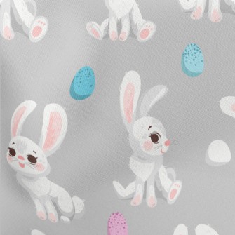 Happy Cartoon White Rabbit Stretch Ponte