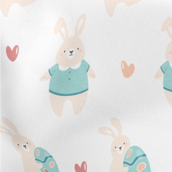 Happy Bunny Holding Easter Egg Stretch Ponte