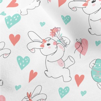 Cute Bunny Celebrating Easter Micro Fleece