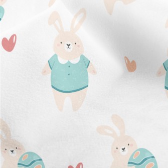 Happy Bunny Holding Easter Egg Micro Fleece