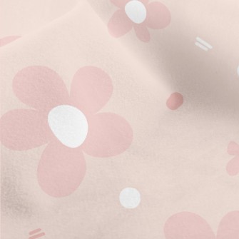 Hand Drawn Pink Flowers Micro Fleece