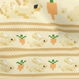 Pixel Rabbit And Carrot Micro Fleece